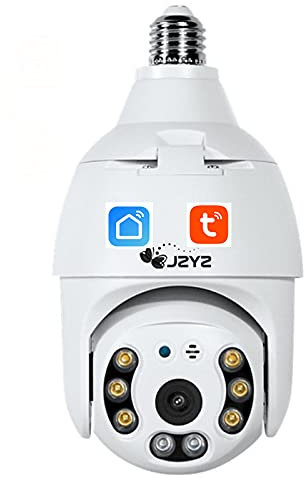 JJCC 3MP TUYA Smart Life Smart Life Lampe D'ampoule Appareil Photo WiFi IP PTZ IR Night Vision Accueil Sécurité Sécurité Automobile Surveillance Vidéo