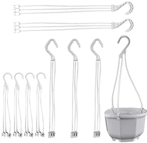 vepoty 10 Pièces en Plastique Plante Cintre Pots De Plantes Suspendus Crochet Pots De Fleurs Cintre Jardin Panier Support Chaînes Suspendues Accessoires De Jardin