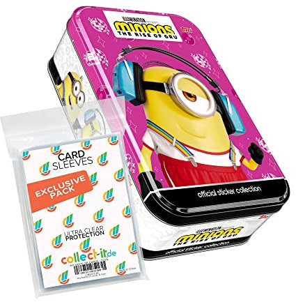 collect-it.de MY HOME OF CARDS + TOYS Exclusive Storage Cases in Bundle with Minions - Looking for the Mini Boss - Collectible Sticker - 1 Tin Box (Motif 2)
