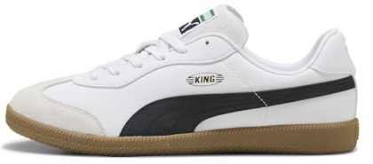 Puma Men's King 21 Indoor Training Soccer Shoes, White- Black-Gum AH22, 11 It