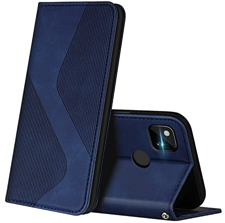 ZONNAVI Hülle für Google Pixel 4A 4G, PU Leder Handyhülle mit Kartenfächer und Standfunktion, Lederhülle Flip Wallet Case Schutzhülle für Google Pixel 4A 4G (Blau)