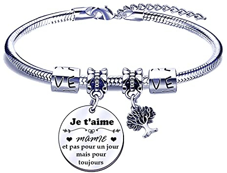 POIUYTRE Fete des Grand mere Cadeaux Noel Mamie Mamie Bracelet Mamie Grand-mère Cadeau d'anniversaire Mamie Cadeau fete des meres Cadeau pour Mamie (1)