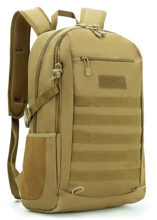 HUNTVP 10L/20L Mini Daypack Military MOLLE Rucksack Gear Tactical Assault Pack Bag für Jagd Camping Trekking, 30 l, Dunkelbraun, 12/20L, Rucksack