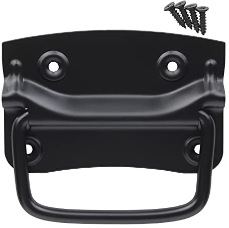 SOTECH 2 Stück Klappgriffe (120 x 80 mm, Edelstahl SS201, schwarz) Schubladen-Griff klappbar zum Anschrauben inkl. Befestigungsschrauben