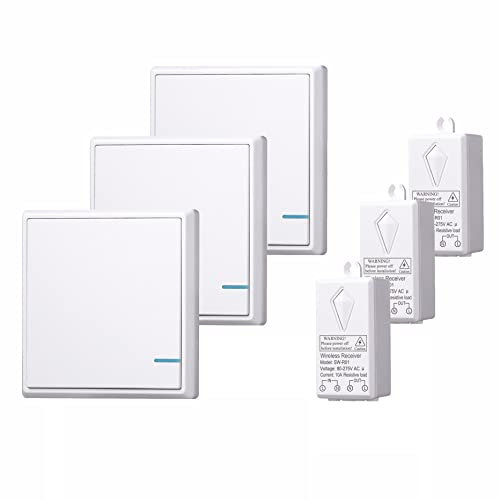Lancoon Kit D'Interrupteur Sans Fil, Sans WiFi, Sans Câblage Nécessaire Pour La Maison, Le Bureau, L'Hôtel, Les Lampes, Les LED, Les Ampoules Et Les Appareils Électroménagers