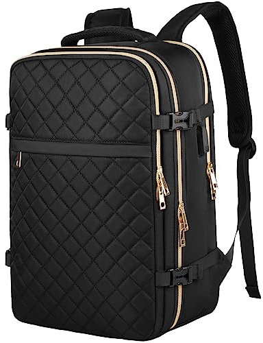MOMUVO Damen Rucksack Handgepäck • 15.6 Zoll Laptop Rucksack mit USB-Anschluss • Schulrucksack für Business, Uni & Reise