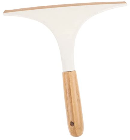 Alipis Ergonomischer Duschabzieher mit Holz und Silikongriff zum Entfernen von Wasser und Schaum für Fenster und Duschglastüren im Badezimmer Zufälliger Stil