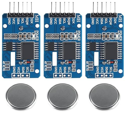 APKLVSR Real Time Clock RTC Modul kompatibel mit I2C Echtzeituhr,Precision Real Time Clock Module,Uhrmodul IIC RTC-Modul für Arduino und RPi mit Batterie(3 Stück)