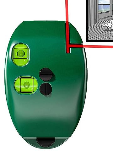 Eteslot Báscula láser 90 Grados, Nivel láser, Nivel láser línea Cruzada autonivelante vercon líneas horizontales y Verticales, Forma ratón portátil Ver