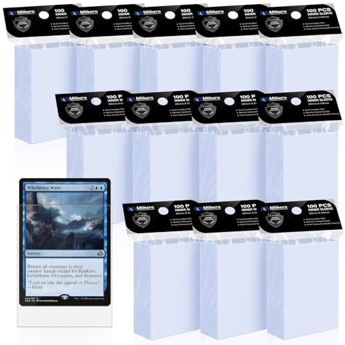 Mlikero 1200 Stück Kartenhüllen, passgenaue Innenhüllen ideal für Doppelhülle, Sammelkartenhülle kompatibel mit MTG, TCG, Baseball, Fußballkarten, Transparent, 1200 Inner Sleeve, (Inner Sleeves-1200)