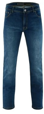 BLACKWILD Pantalones vaqueros de moto con protección Kevlar | Rodilleras incluidas | Protección de cadera actualizable – Ideal para moto, MTB, azul, 34W x 32L