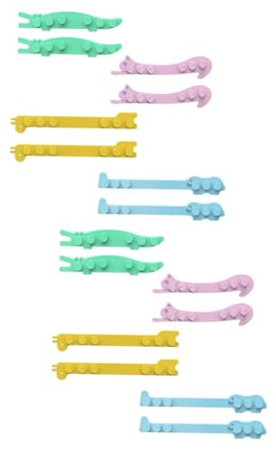 FRCOLOR 16stücke Teiliges Cartoon Ohrenschutz Für Masken Einstellbare Haken Zur Entlastung Der Ohren Beliebte Designs Elefant Giraffe Katze Krokodil Zufällige Farben Langlebig Und