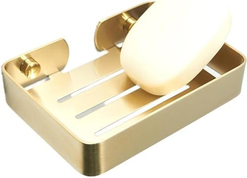 Soap Holder for Shower Soap Dish Brushed Gold Soap Basket with Drain Soap Tray Wall Mounted Stainless Steel Bathroom Organizer Drilling with Screws /568
