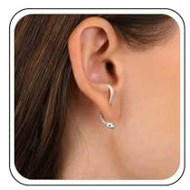 Xmsrn Vintage Schlangenohrstecker Ohrringe Strukturierte Schlange Ohrringe Punk Schlange Ohrstecker Silber Schlange Edgy Ohrringe Tier Vorne Hinten Ohrstecker Schmuck Für Frauen Und Mädchen (Silber)