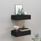 LAPOOH Wandregale mit Schubladen 2 STK. Schwarz 40x23,5x10 cm MDF, Schweberegal, Regal Wand, Bücherregal, Hängeregal, Regalbrett, Küchenregal, kidzimmer Regal, Wandboard - 330244