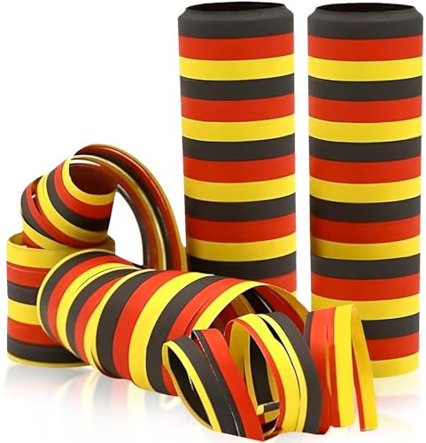 Voarge 3er Luftschlangen Fanartikel, Party Deko, Papierschlangen, für Geburtstag, Karneval, Disco, Kindergeburtstag