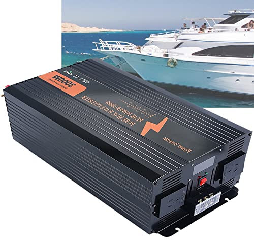 Onduleur de Puissance 3000 W à Onde sinusoïdale Pure avec écran LCD DC 12 V vers AC 220 V USB convertisseur de Voiture Prise en Option pour la Maison et l'extérieur, 12 V-220 V (12 V 220 V)
