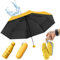 SLTAXAR Kompakter Regenschirm Sturmfest mit 8 Rippen Taschenschirm Zitronengelbe Mini Umbrella Pocket Taschenschirme Faltender UV-Regenschirm Minischirm Leicht Mini Schirm Damen Perfekt für Handtasche