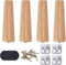 Luabue 4 Pezzi Gambe per Mobili Legno Piedini per Mobili Ricambio Parti di Mobili in legno Gambe per Cabinet Divano Letto Tavolo con Piastra di Montaggio, Pad Antiscivolo e Viti (20cm)