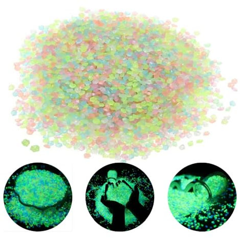 TenaLucy 10000 PCS Lumineux Cailloux Decoratif Bleu Blanc Jaune Gravier Aquarium Decoration Gailloux Gquarium DIY Pierre Aquarium Galet Aquarium Cailloux Decoratif Jardin Vase Plante Galets Decoratif