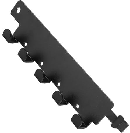 Yctze Aluminiumlegierung, L-Schiene, Werkzeugregal, Wandmontage-Organizer mit 5 Haken, für Garage, Wohnmobil, Van, LKW, Schwarz, Hohe Tragfähigkeit