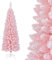 COSTWAY Albero di Natale Slim Rosa 150/180 cm, Albero di Natale Innevato con 328/460 Rami e Supporto Metallico Pieghevole, Albero per Decorazione per Feste in Casa e Ufficio (150 CM)