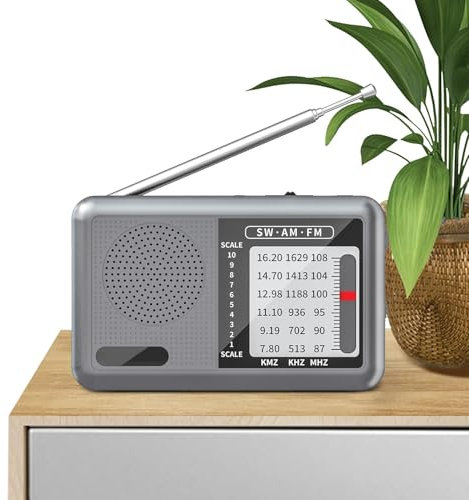 Radio Portátil Recargable, Radio Portátil de Onda Corta | Radio meteorológica Recargable Am Radio de Onda Corta - Equipo de Audio, Excelente Recepción, Enchufe para auriculares, Radio Transistor para