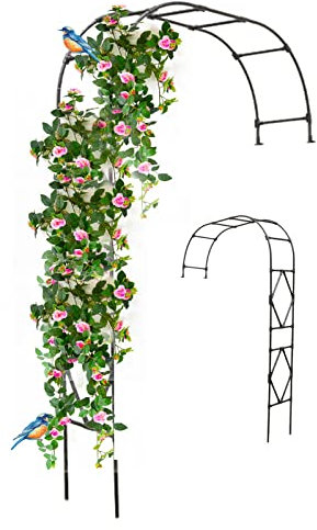 Robusto pergolato da giardino a metà lato con telaio rampicante a rombo resistente alle intemperie per piante rampicanti nero piccolo