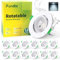 Fondiiz 12er LED Spots 230V Flach, 5W Einbaustrahler LED Schwenkbar 480LM Kaltweiß 6000K, Deckenspots IP44, Spots Deckenleuchte Weiß, Einbauleuchten 70-80mm Lochmaß für Badezimmer Wohnzimmer