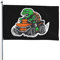 Turtle Su Un Quad Bandiera Da Cortile Multicolore Bandiera Decorativa Durevole Bandiera Da Giardino Per Patio Interni Esterni 90X150Cm