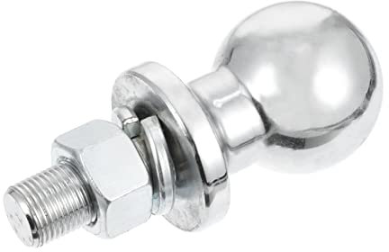 Mikinona Sfera di Attacco per Rimorchio Sfera di Traino Cromato Resistente Pioggia e Ruggine Accessori per Rimorchio Dado e Rondella di Sicurezza Design Funzionale della Testa