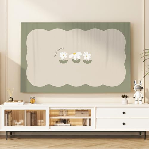 LDLCYCN C,60in, Tv Dustproof Cover Tv Display Protector for Lcd Led Dust Cover for Tv Desktop/Hanging/Curved Half Wrap Smart Tv Screen Protector Decoration Living Room Washable