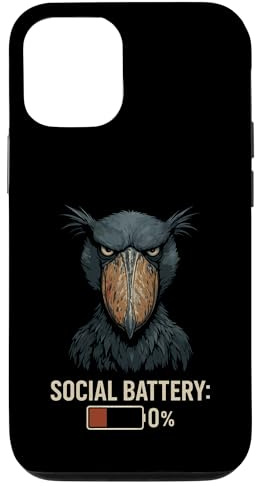 Soziale Batterie 0% Schuhschnabel Vogel Hülle für iPhone 12/12 Pro