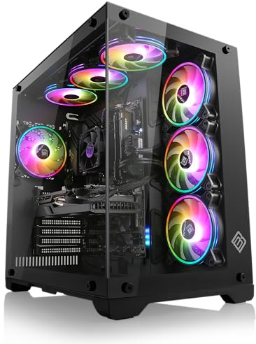 Gaming PC mit Windows 11 Home | AMD Ryzen 7 8700F 8X 4.1 GHz | RX 9060 XT (16 GB) | 2000 GB M.2 NVMe | 64 GB DDR5 RAM | WLAN | Computer für Zocker, Gamer Desktop Rechner zum Spielen | A14772