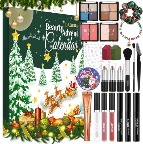 Prreal Beauty Advent Calendar 2025, 24 Days Cosmetic Christmas Makeup | Advent Calendar for Teenagers Women Girls, Christmas Surprises Countdown Festival Makeup Gifts Sets