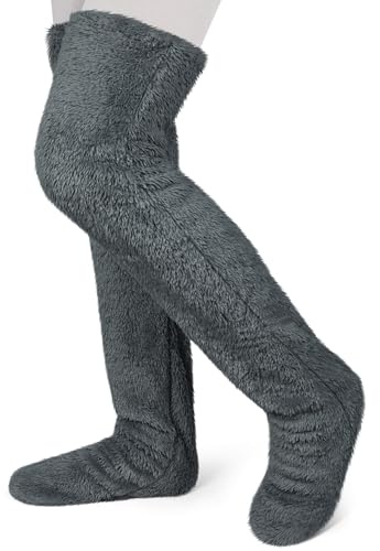 Becellen Polaire Chaussette Femme, Chaude Chaussettes Pantoufle d'Hiver Chauffe-Jambes Chaussons Épaisses En Peluche Mignonnes Pour Maison