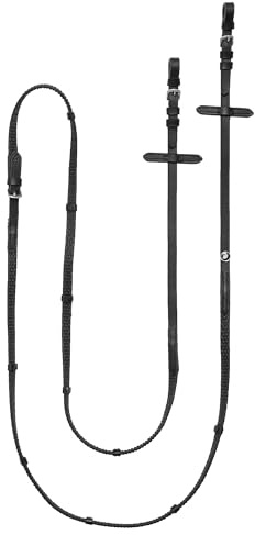 Start Pimple Gummizügel – 22 mm antirutsch Gummizügel mit Stopper und Butterfly-Knöpfen, Edelstahl-Schnallen – Rutschfester Griff (Schwarz, Pony)