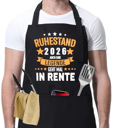 Zidoley Ruhestand Geschenk Mann, Rentner Geschenke, Pension Geschenk Mann, Grillschürze Lustig Ruhestand Geschenk Zur Rente Mann,Kochschürze Zum Renteneintritt Männer
