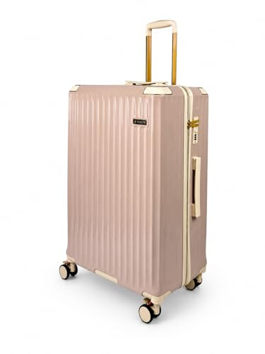 Vuelto Valise Soute Moyenne 66 cm – Bagage Soute Léger & Résistant 66 L – Coque Rigide ABS & Polycarbonate – 4 Roues Doubles 360°, Serrure à Code Rose Nude