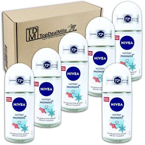 TopDealMile- Vorratspack - für NIVEA Winter Moment Anti-Transpirant Roll-On Deoroller 6 x 50 ml