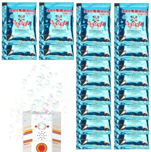Seifenblasen-Nachfüllpackung – Seifenblasen-Lösungen, 20 Stück Seifenblasen-Maschinen-Flüssigkeits-Nachfüllung | Tragbare 10-ml-Blasenflüssigkeiten, einfach Wasser hinzufügen, Ostergeschenke, Hochzeit