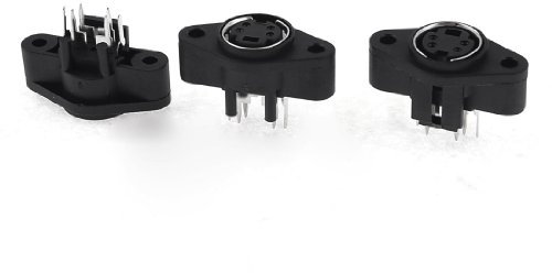 sourcing map 3 piezas Mini DIN 4 pin conector Jack hembra S-video adaptador conector para llaves de vaso