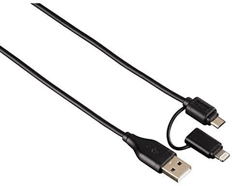 Hama 2-in-1 Micro-USB Kabel mit Lightning Adapter 1,2 m rot/schwarz