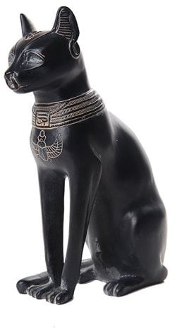 Pacific Giftware Antike, ägyptische kleine Bastet-Göttin, Schreibtisch-Statue, schwarz und goldfarben