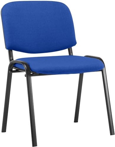 CLP Silla de Visitas Ken en Tela I Silla de Conferencias Apilable I Silla de Reuniones con Capacidad máx. 120 kg I Color:, Color:Azul