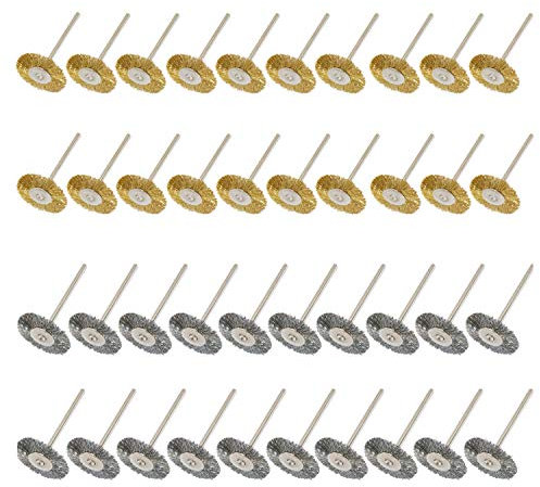 Cnmade Lot de 40 brosses de polissage métalliques 3 mm