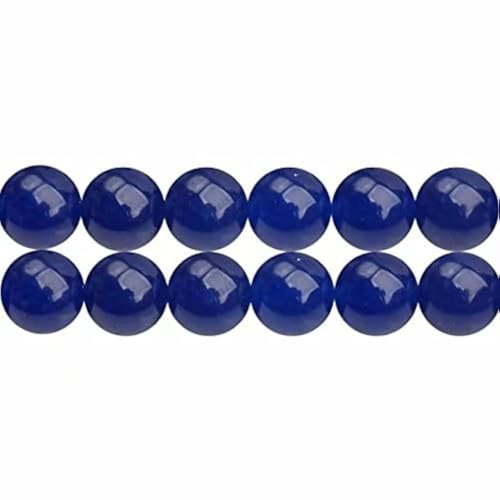 SKYBEADS 4mm Edelstein Gefärbt Dunkelblau Chalcedon Perlen für Schmuckherstellung 38cm Strang Approx 90 Stück