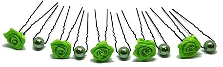10tlg. Braut - Haarschmuck Set - Brauthaarschmuck | Set-2-S - Grün