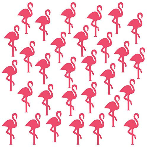 Oblique Unique® 30x Flamingo Wand Sticker Wandaufkleber Wandtattoo Wanddeko für Kinderzimmer Schlafzimmer Sommer Tropical - Farbe wählbar (Pink)