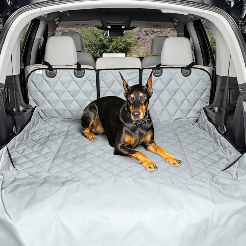 4Knines SUV Cargo Liner for Dogs, Fold Down Seats, Grey XL